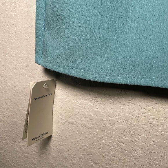 Abercrombie Elevated Slim Midi Skirt with Slit Aqua - Picture 4 of 6